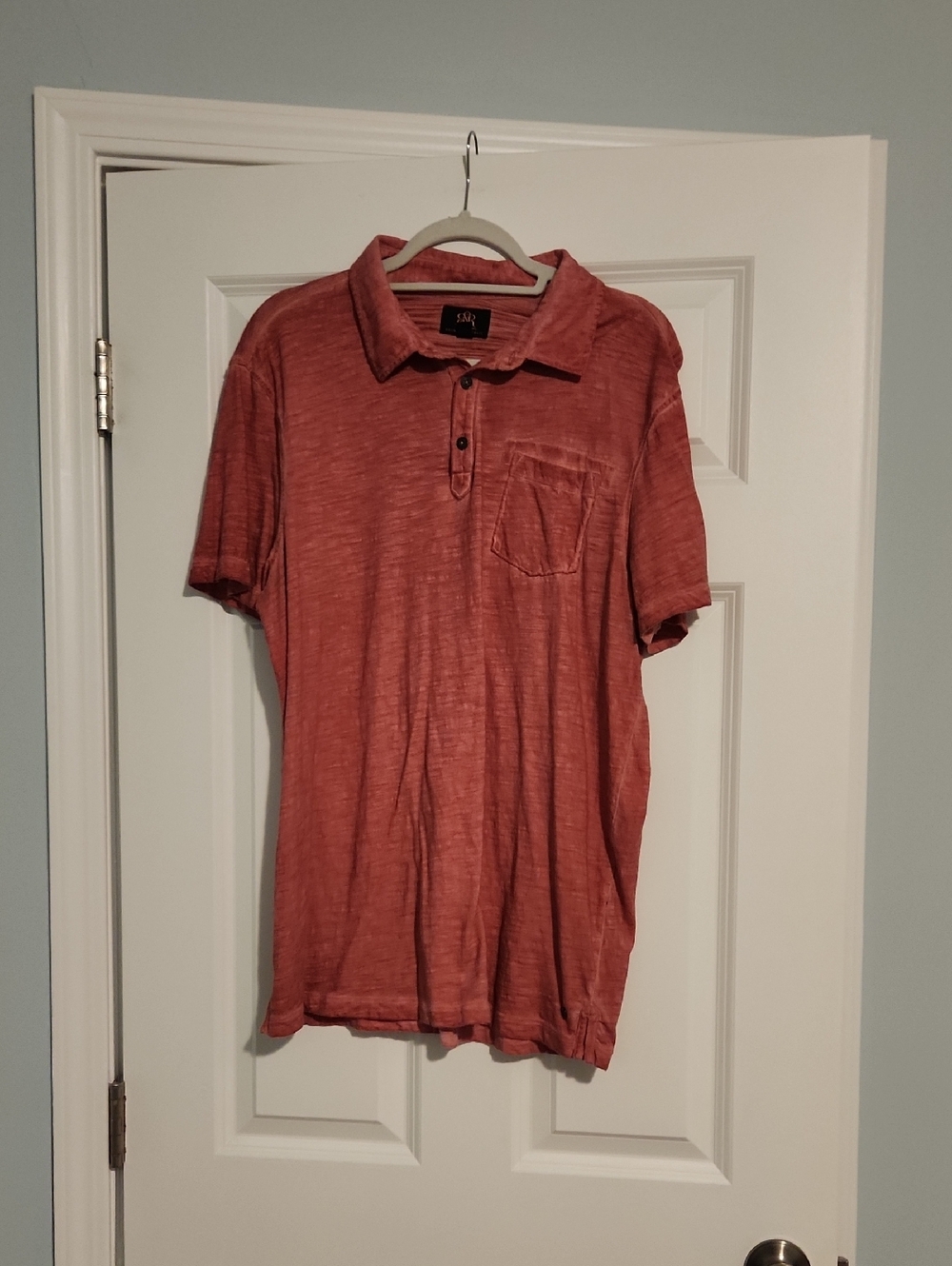 Rock & Republic Rust Red Heather Polo with Chest Pocket
